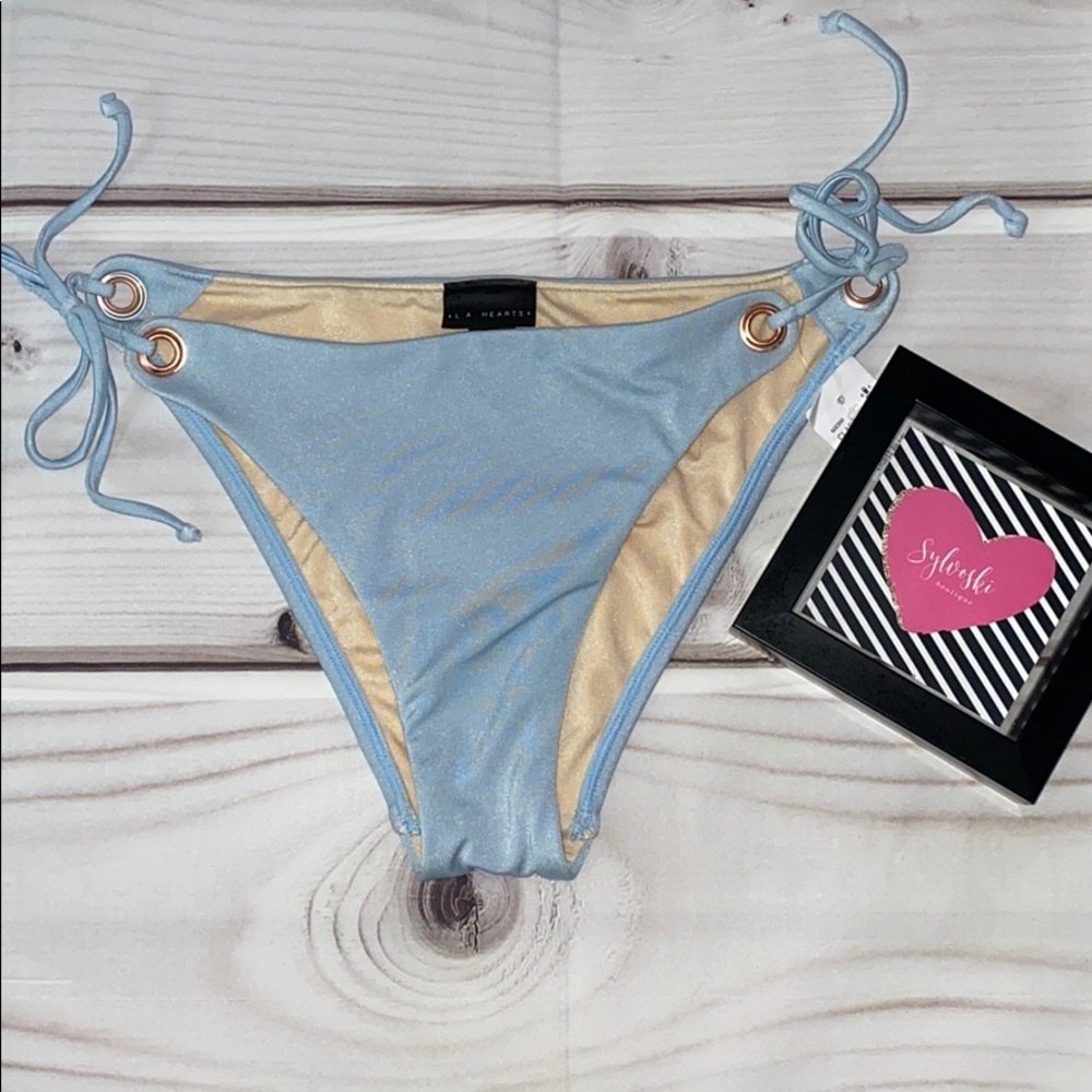 🦋LA Hearts Womens Grommet Side Tie Bikini Bottom - Picture 2 of 3